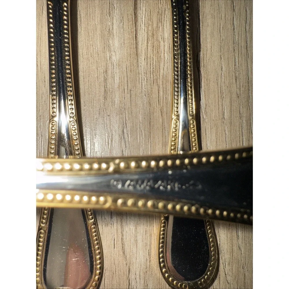 4 PCs Yamazaki‎ Allegra Teaspoons Gold Detail Stainless Korea